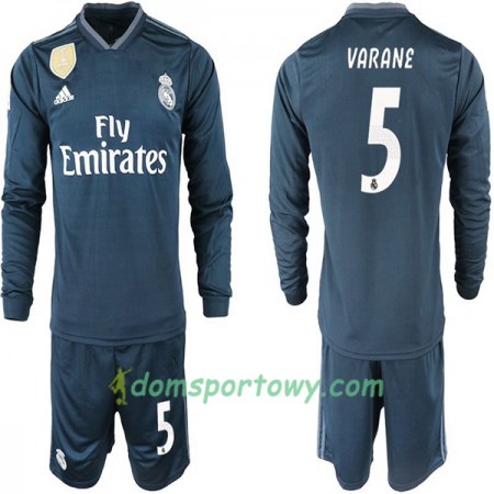 Koszulka Real Madryt VARANE 5 Dziecięcy Wyjazdowe Koszulki Piłkarskie 2018-2019 Długi Rękaw